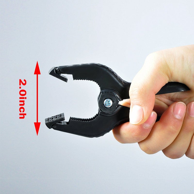 SLOW DOLPHIN Heavy Duty Spring Clamps Clip 4.5 Inch for Muslin/Paper Photo Studio Backdrops Background-6 Pack(Black) - Image 3